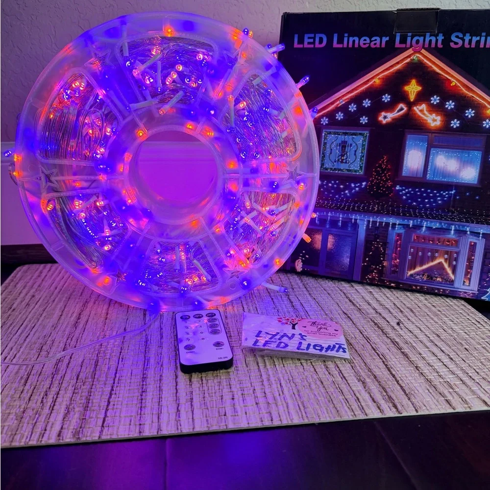 String Lights Purple and Orange Waterpoof 400ft